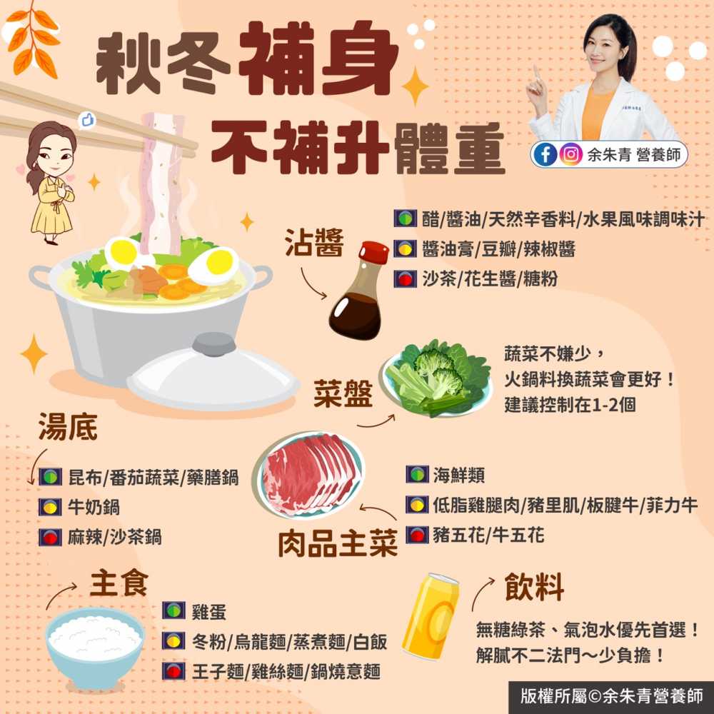 秋冬補「身」，不補「升」體重 火鍋怎麼吃？#余朱青營養師